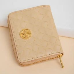 Carlton London Beige Textured Zip Around Wallet for Women-image-98