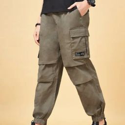 YU by Pantaloons Dark Olive Comfort Fit Joggers-image-66