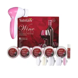 NutriGlow Set of 2 Wine Facial Kit with 5 in 1 Portable Face Massager-14