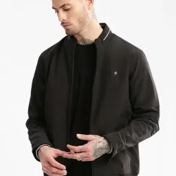 Showoff Black Slim Fit Jacket-image-100