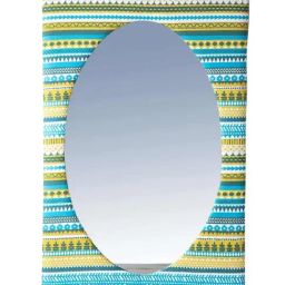 Valli Green Fabric And Glass Decorative Mirror-34