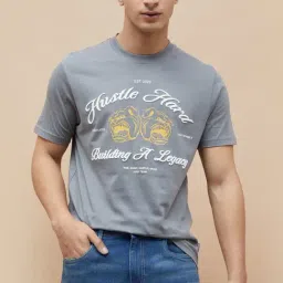 Fame Forever By Lifestyle Dark Grey Cotton Regular Fit Printed T-Shirt-picture-25