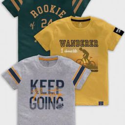 Codez Kids Multicolor Printed T-Shirt (Pack Of 3)-39
