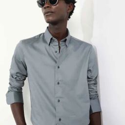 Rare Rabbit Green Regular Fit Solid Shirt-image-23