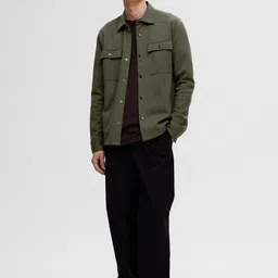 SELECTED Men Geometric Crop Denim Jacket-picture-4