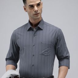 Arrow Men Manhattan Slim Fit Opaque Striped Pure Cotton Formal Shirt-picture-41