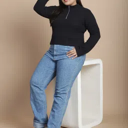 Rigo Plus Size High Neck Cotton Crop Top-picture-8