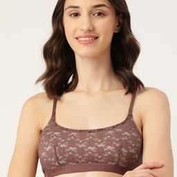 Leading Lady Brown Floral Bralette Bra-image-7