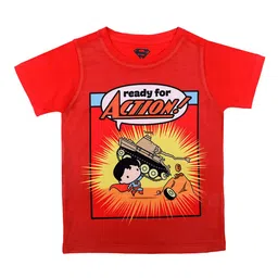 Superman Boys Red Printed Round Neck T-shirt-image-36