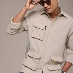 WROGN Opaque Seersucker Comfort Fit Casual Shirt-image-38
