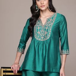 aarke Ritu Kumar Embroidered Yoke Tunic & Palazzos Co-Ord Set-image-40
