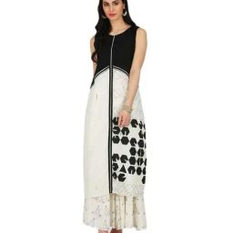 W White & Black Printed Kurta-46
