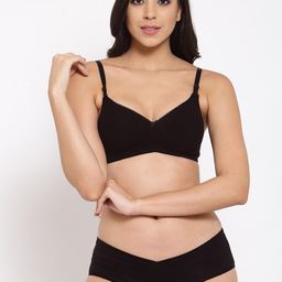 Inner Sense Women Black Solid Organic Cotton Antimicrobial Sustainable Lingerie Set ISBP104_IMP102-picture-27