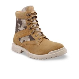 bacca bucci Men Tan Printed  Leather High-Top  Flat Boots-picture-16
