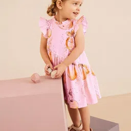 JC SPARKLE Floral Print Flutter Sleeve A-Line Dress-image-84