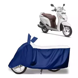 Auto Pearl Bike Cover for Honda Aviator (White & Blue)-picture-21