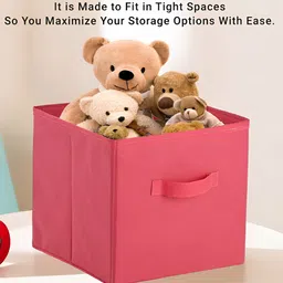 Aura Pink Set of 6 Regular Square Foldable & Multipurpose Wardrobe Storage Box Organizer image 5