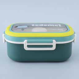 ZOE Lunch Box with Spoon & Fork Set - Green-20