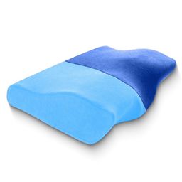 Sleepsia Contour Cervical Pillow Gel Infused for Neck and Shoulder Pain Extra Curve Neck Support Orthopedic Contour Pillow for Pain Relief with Breathable Cover Orthopedic Pillow (Velvet-Blue)-16