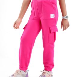 Honeyhap Premium Fleece Full Length Solid Lounge Pant With Bio Finish Text Print - Fuschia Pink-image-39