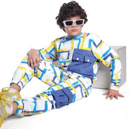 Ollington St. 100% Cotton Knit Full Sleeves Printed Winter Wear Co-Ord Set - White-picture-18