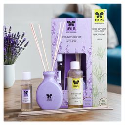 Iris Homefragrances Combi Pack - Lavender Reed Diffuser set with 45ml oil 9" reed sticks and Lemon grass Reed Diffuser refill Pack-image-12