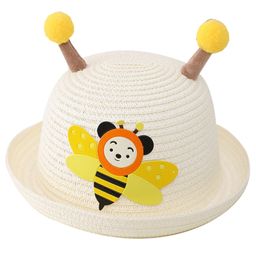 Babymoon Bee Patch Detailed With String Cap - White-23