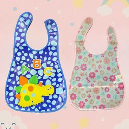 Badal Kidz Plastic Waterproof Baby Feeding Apron with BIB - Blue &Pink(Pack of 2)-picture-27