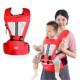 Bembika Baby Carrier Newborn to Toddler with Hip Seat Multiple Positions Soft Baby Holder Kangaroo Bag Sling Carrier For All Seasons Infant Carrier - Red-picture-22