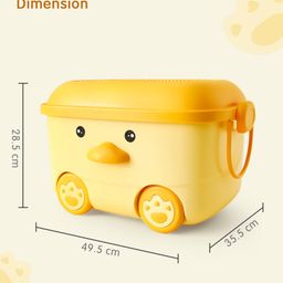 fab n funky Rolling Storage Box with Handle & Wheels - Yellow image 2