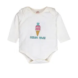 THE COTTON BABY Unisex Kids Cream Printed Pure Cotton Romper-picture-18