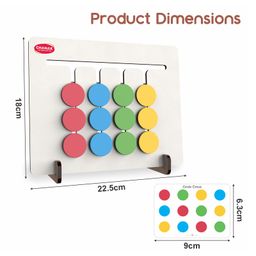 Aditi Toys Wooden Sorting Puzzle Board, Circle Circus Color & Animal Matching Brain Teaser Game, Educational Learning Toy with Sliding Circles, Flashcards, Perfect for Preschool Kids Age Above 3+ Years image 3