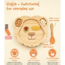 Starkiddo Leo Bamboo Suction Plate and Learning Weaning Set - Orange image 4