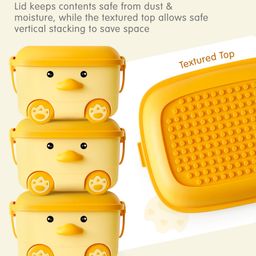 fab n funky Rolling Storage Box with Handle & Wheels - Yellow image 4