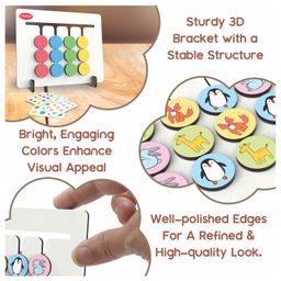 Aditi Toys Wooden Sorting Puzzle Board, Circle Circus Color & Animal Matching Brain Teaser Game, Educational Learning Toy with Sliding Circles, Flashcards, Perfect for Preschool Kids Age Above 3+ Years image 4