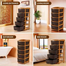 Kuber Industries Drawer Storage Organiser with 5 Layers - Brown image 5
