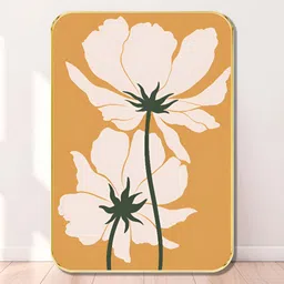 Myntra Elegant Homes Brown & White Minimalist Floral Wooden Painting Wall Art-image-82