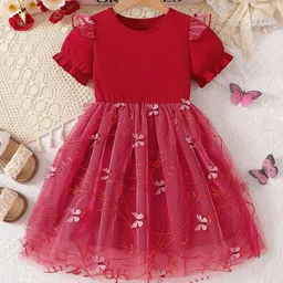 YK Girls Embroidered Applique Party Dress-picture-19