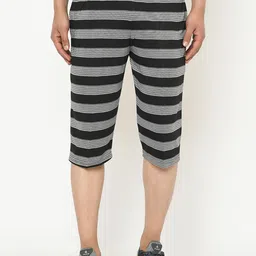 VIMAL JONNEY Men Black & White Striped Regular Fit Shorts-41