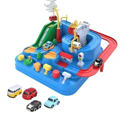 OPINA Kids Adventure Manual Race Track Interactive Game with 4 Car Toys-22