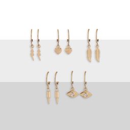 Zaveri Pearls  Set of 25 Gold Plated Contemporary Studs & Hoops Earrings image 5