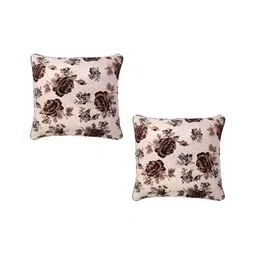 MONKDECOR Brown Set of 2 Floral Square Cushion Covers-image-42