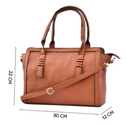 FOR THE BEAUTIFUL YOU PU Structured Satchel with Fringed image 2