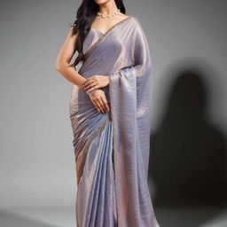LOROFY Leheriya Beads and Stones Poly Chiffon Chanderi Saree-image-99