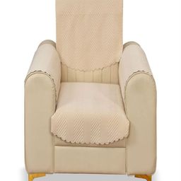 Fashion Throw Beige Velvet 4 Piece Sofa Cover With Arms-image-68