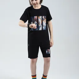 Monte Carlo Boys Printed Round Neck T-Shirt & Bermuda Shorts-image-24