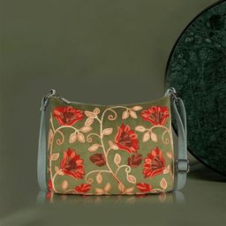 VELUCIA Floral Embellished Bowling Quilted Sling Bag-0