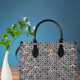 LIKE STYLE Ethnic Motifs Colourblocked Structured Shoulder Bag-23