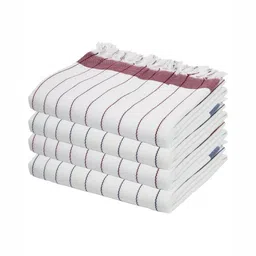 The Bath Community White & Blue 4 Pieces Striped Cotton 225 GSM Bath Towels-93