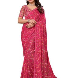 Moda Rapido Women Abstract Printed Poly Georgette Saree-image-33